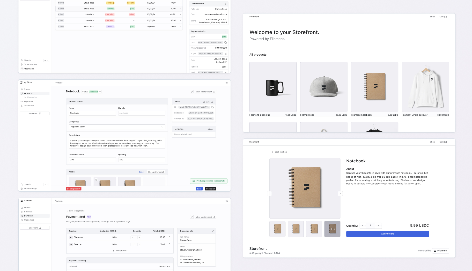 Filament eCommerce Platform